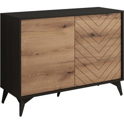 Meubella Dressoir Dolores - Eiken - Zwart - 104 cm