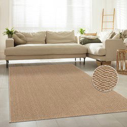 Laagpolig Vloerkleed Hamiber - Wol look - Beige - 80x150 cm