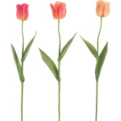 Tulp | Kunststof | Oranje | 7x7x (h)67 Cm