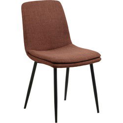Eetkamerstoel - Terracotta - Stof - Zithoogte 48cm - Becky - Set van 4