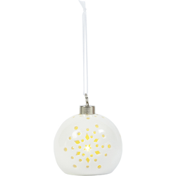 Decoratieve witte porseleinen LED kerstbal H8