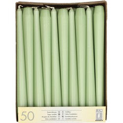 Conpax Candles Dinerkaarsen - 50x stuks - jade groen - 25 cm - Dinerkaarsen