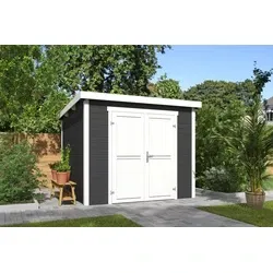 Outdoor Life blokhut Mila carbon grey-wit, 250 x 250 cm