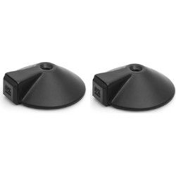 Dulimex Deurstopper/deurbuffer - 2x - D85mm - inclusief schroeven - RVS - zwart - Deurstoppers
