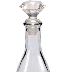 Wijnstopper/flessenstopper - kunststof - diamant geslepen look - 7 x 4 cm - Wijnafsluiters