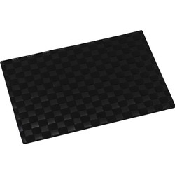 6x Rechthoekige onderleggers/placemats voor borden zwart gevlochten 30 x 43 cm - Placemats