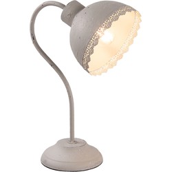 Clayre & Eef Bureaulamp  15x25x35 cm  Grijs Ijzer Kunststof Rond Tafellamp