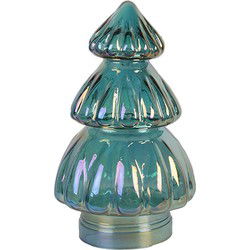 Clayre & Eef Kerstdecoratie Beeld Kerstboom Blauw Glas