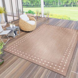 Capri Indoor & Outdoor Beige vloerkleed - Kader