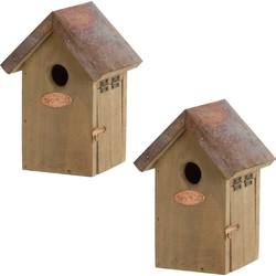 2x Winterkoning nestkastjes / vogelhuisjes 20 cm - Vogelhuisjes