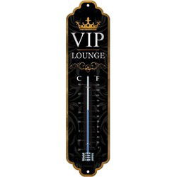 Nostalgic Art Binnen/buiten thermometer - VIP Lounge - Zwart/goud - Buitenthermometers