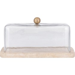 PTMD Opbergbox Lyron - 29x14x15 cm - Glas - Naturel