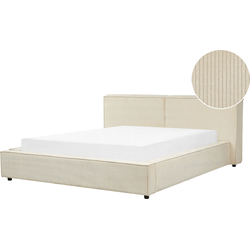 Beliani LINARDS - Tweepersoonsbed-Beige-Corduroy