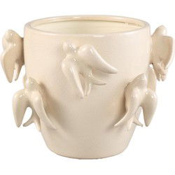 PTMD Bloempot Emmelyn - 26x26x18 cm - Keramiek - Wit