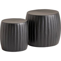 Classic bijzettafel set van 2, Matt black