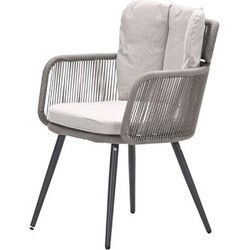 Linares dining fauteuil - carbon black - taupe - desert sand