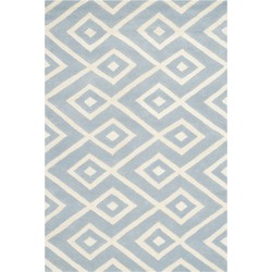 Safavieh Contemporary Indoor Hand Tufted Area Rug, Chatham Collection, CHT742, in Blue & Ivory, 152 X 244 cm