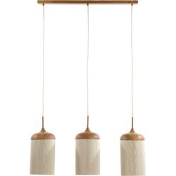Light & Living - hanglamp - Dania - beige naturel - katoen metaal - grote eettafellamp - E27 - 2980443