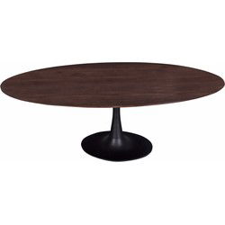 Eettafel Ovaal 200cm - Mangohout & Metaal - O-Poot