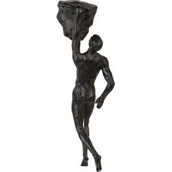 Clayre & Eef Beeld Man 9x9x32 cm Bruin Kunststof