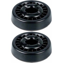 Sigarettendover asbak - 2x - zwart - 14 cm - metaal/kunststof - dover - Asbakken