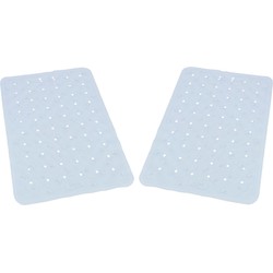 Set van 2x stuks badkuip ruwe anti-slip mat lichtblauw 36 x 57 cm - Badmatjes
