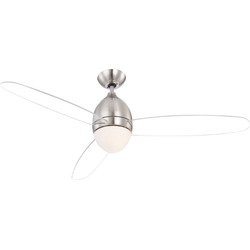 Plafondventilator Rafaella met lamp – Ø132cm – 3 snelheden – Nikkel - Plafondventilator met verlichting en afstandsbediening