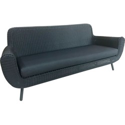 JONAH 3 SEATER SOFA (000314)  -  STEEL DARK GREY & POWDER COATED ANTHRACITE (LEGS)