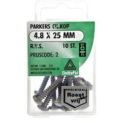 Parkers ck 4,8xx25mm rvs 10st