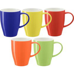 Bellatio Design Koffie mokken/bekers Paris - 5x - porselein - multi kleuren - 350 ml - Bekers