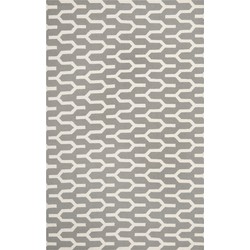 Safavieh Contemporary Indoor Flatweave Area Rug, Dhurrie Collection, DHU630, in Silver & Ivory, 183 X 274 cm