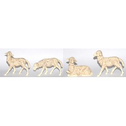 Schapen beeldjes - 4x st - 10 x 10 cm - polystone - dierenbeeld - Beeldjes