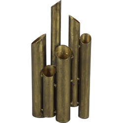 Countryfield Bloemenvaas Flute - metaal/nikkel - goud kleurig - 5 x 15 x 30 cm - Vazen