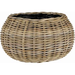 Mica Decorations Plantenbak Marcia - 55x55x35 cm - Rotan - Grijs