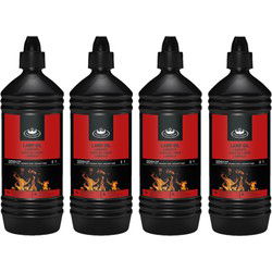Esschert Design Lampolie - 4x stuks - 1 liter - helder - fakkelolie - Lampolie