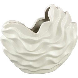 PTMD Bloempot Kaylagh - 25x10x22 cm - Keramiek - Creme