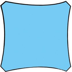 Schaduwdoek Vierkant 5x5 Hemelsblauw met Bevestigingsset