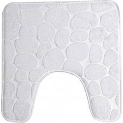 Badkamerkleedje/wc badmat tapijt - memory foam - parel wit - 49 x 49cm - Badmatjes