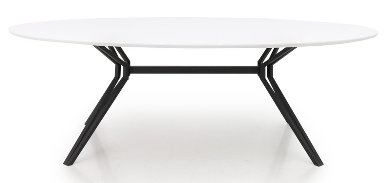 gas in het geheim Wapenstilstand Tenzo Cibuz Ovale Tafel L240 X B120 X H75 - Wit HPL Tafelblad - Zwart  Metalen Onderstel - Tenzo - | HomeDeco.nl