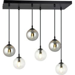 moderne hanglamp Fabbri Zwart 6-lichts