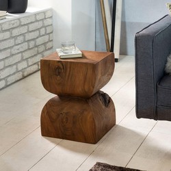Pippa Design rustieke bijzettafel in zandlopervorm - hout