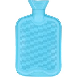 DID Warmwaterkruik - met rubberen hoes - blauw - 2L - kruiken voor warme voeten/lichaam - Kruiken