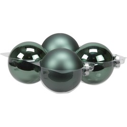 4x stuks glazen kerstballen emerald groen (greenlake) 10 cm mat/glans - Kerstbal