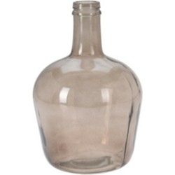 H&S Collection Fles Bloemenvaas San Remo - Gerecycled glas - beige transparant - D19 x H30 cm - Vazen