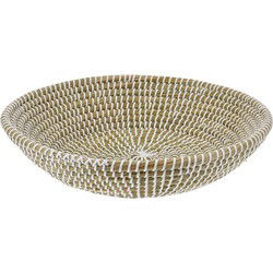 EH Fruitschaal/fruitmand Rattan - gevlochten riet - D35 x H8 cm - Fruitschalen