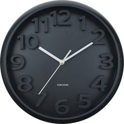 Karlsson - Wandklok Elevated Classic Numbers - Zwart- Ø33,5cm