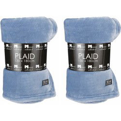 In The Mood Fleece deken - 2x - koren blauw - 130 x 180 cm - Plaids