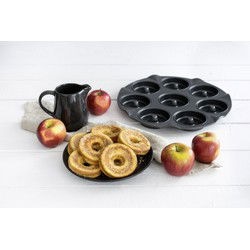 Zenker Appelbeignets bakvorm voor 8 stuks - kleur zwart metallic - diameter 33cm