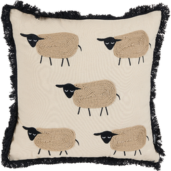 BANNU - Sierkussen - Beige - Katoen