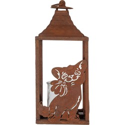 Clayre & Eef Lantaarn 15x15x37 cm Bruin Metaal Glas
